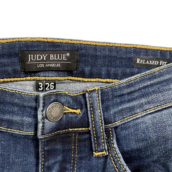 Judy Blue Relaxed Fit Distressed Jeans. Size 3 / 26. Tapered Leg. Good condition - Picture 2 of 6